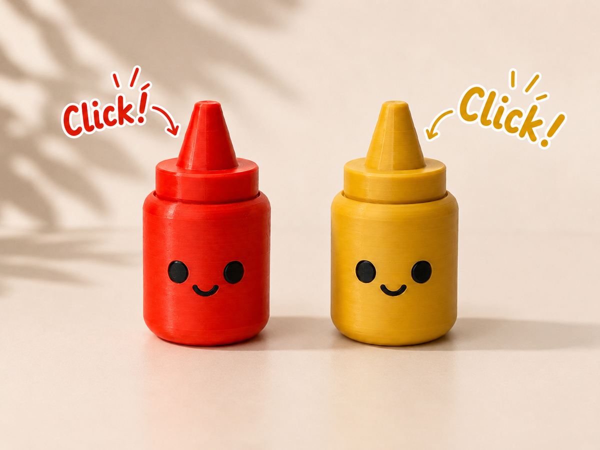 Ketchup and Mustard Clicker Duo