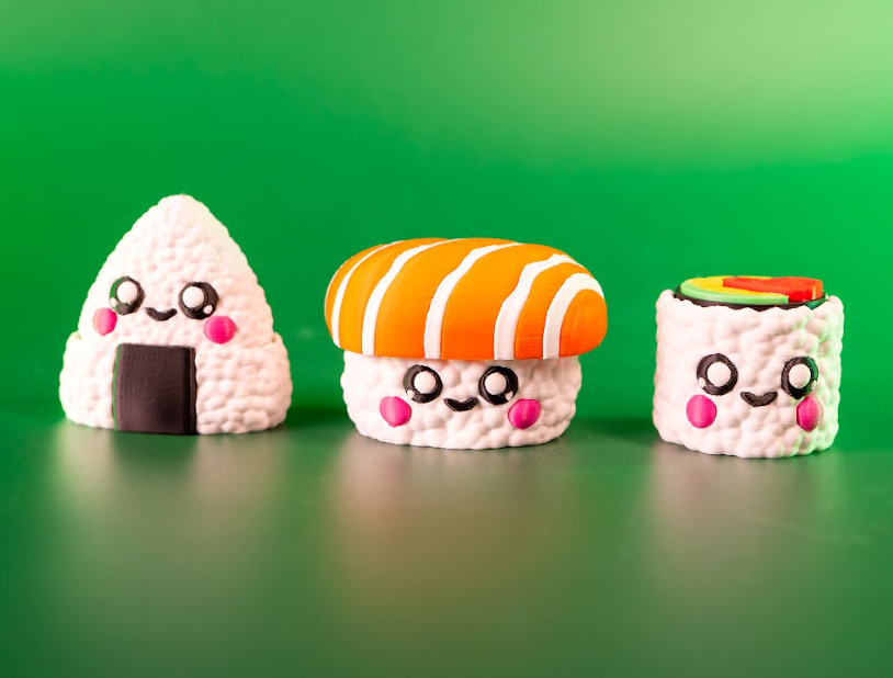 Kawaii Sushi Onigiri Clickers! Set of 3 🍙